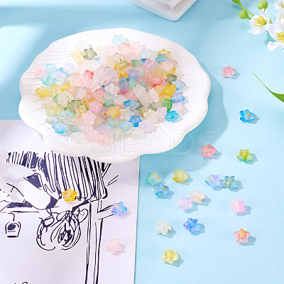 180Pcs 9 Colors Gradient Color Transparent Acrylic Beads OACR-TA0003-40-1