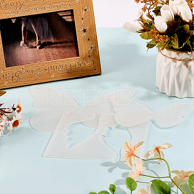 3Pcs 3 Styles Acrylic Quilting Templates AJEW-DR0001-72-1