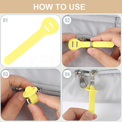 24Pcs 4 Colors PVC Zipper Pull Tabs PVC-GF0001-02A-02-1