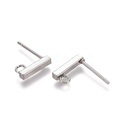 Non-Tarnish 304 Stainless Ear Stud Components STAS-M274-012B-P-1