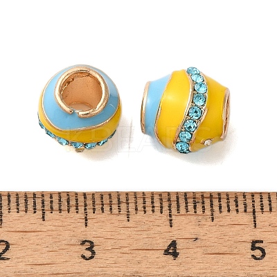 Rack Plating Alloy Enamel European Beads PALLOY-S189-45P-01-1