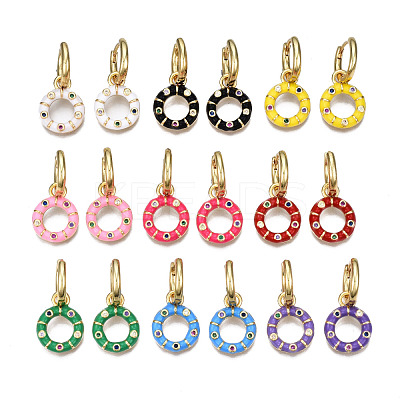 Brass Micro Pave Cubic Zirconia Huggie Hoop Earrings EJEW-T014-42G-NF-1