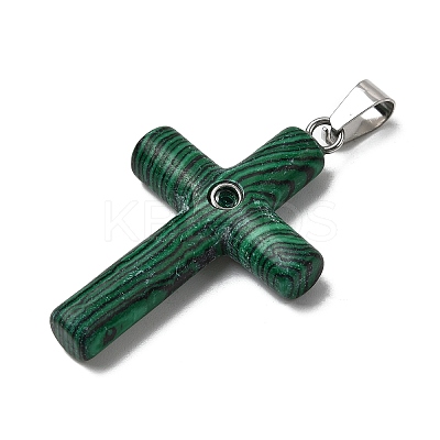 Natural & Synthetic Mixed Gemstone Cross Pendants KK-D021-04P-1