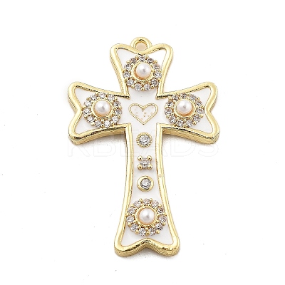 Brass Micro Pave Cubic Zirconia Pendants KK-L228-34G-01-1