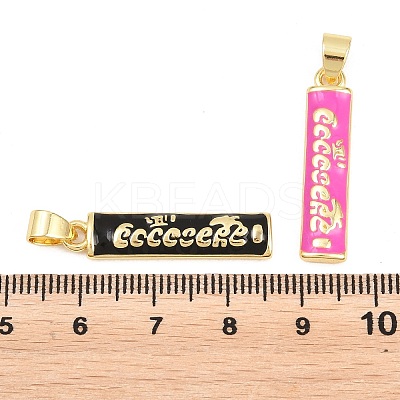 Brass Enamel Pendants KK-A297-08G-1