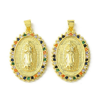 Brass Micro Pave Colorful Cubic Zirconia Pendants KK-H472-51B-G-1