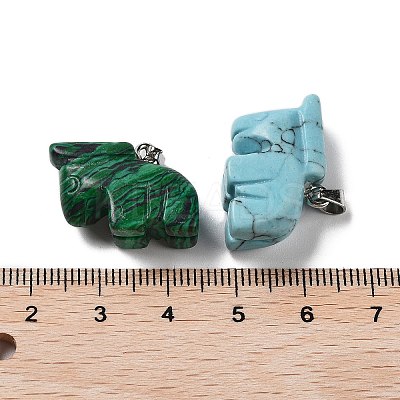 Natural & Synthetic Mixed Gemstone Pendants G-B068-08P-1