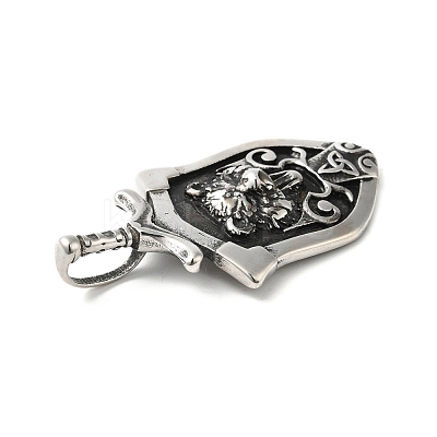 304 Stainless Steel Manual Polishing Big Pendants STAS-G274-14AS-1