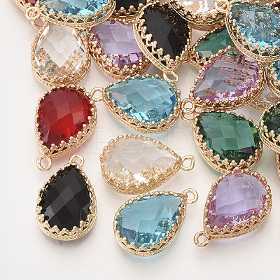 Faceted Glass Pendants GLAA-T010-013-1