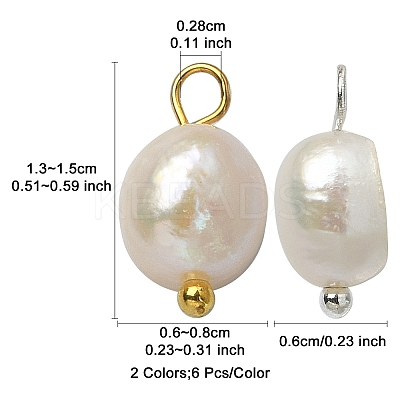 12Pcs 2 Colors Natural Pearl Potato Charms FIND-YW0004-33-1