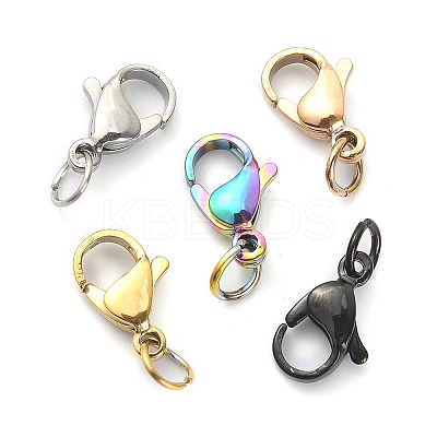 5Pcs 5 Colors 304 Stainless Steel Lobster Claw Clasps STAS-YW0001-53-1