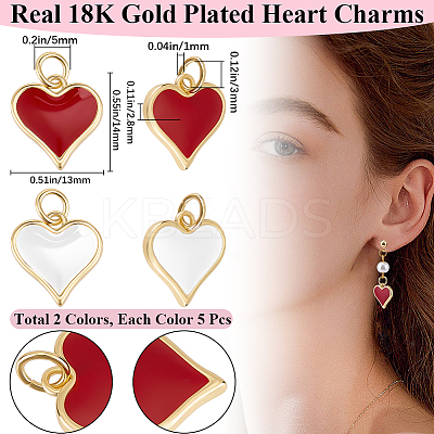 10Pcs 2 Colors Real 18K Gold Plated Brass Charms KK-BBC0016-07-1