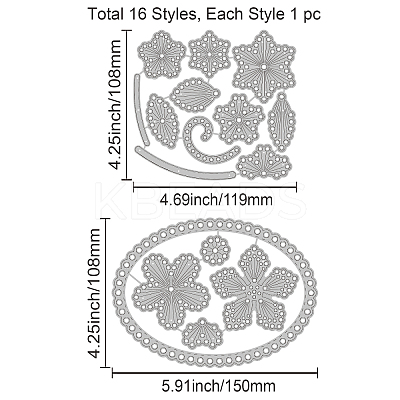 Carbon Steel Cutting Dies Stencils DIY-WH0309-1218-1