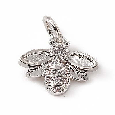Brass Micro Pave Cubic Zirconia Charms ZIRC-F132-40P-1