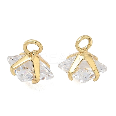 Brass Pave Cubic Zirconia Charms CU-CBABEB3-05G-02-1