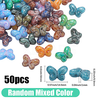 50Pcs Picasso Baking Paint Glass Seed Beads GLAA-PA0001-15-1