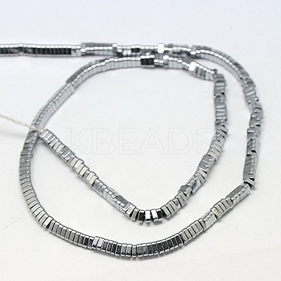 Electroplate Non-magnetic Synthetic Hematite Beads Strands G-J174-3x3mm-01-1