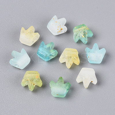 Frosted Transparent Acrylic Beads FACR-T009-01E-1