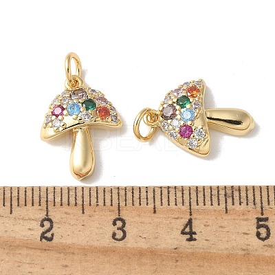 Brass Micro Pave Clear Cubic Zirconia Pendants X-KK-Q031-24G-1