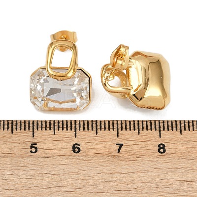304 Stainless Steel Micro Pave Clear Cubic Zirconia Stud Earrings EJEW-V014-03G-1