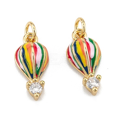 Brass Micro Pave Clear Cubic Zirconia Charms LS-ZIRC-A020-04G-1