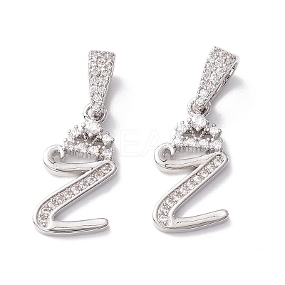 Eco-Friendly Brass Micro Pave Cubic Zirconia Pendants KK-K265-01P-Z-1