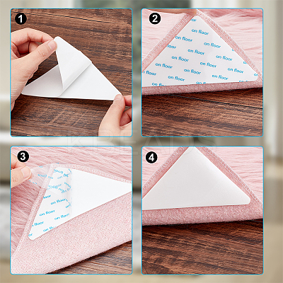 AHADEMAKER 16Pcs 2 Color PU Self Adhesive Non Slip Carpet Stickers FIND-GA0005-67-1