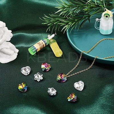 40Pcs 4 style Electroplated Glass Pendants EGLA-YW0001-12-1