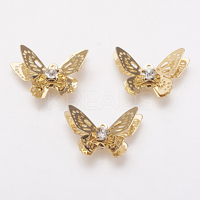 Brass Micro Pave Cubic Zirconia Pendants KK-F731-22G-1