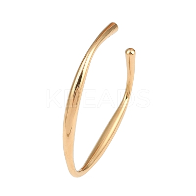 304 Stainless Steel C-Shaped Cuff Bangles for Women BJEW-G759-02G-1