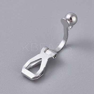 Brass Clip-on Earring Findings. with Loop KK-WH0033-64P-1