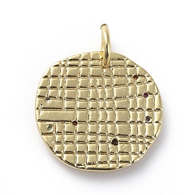 Brass Micro Pave Cubic Zirconia Pendants ZIRC-G157-03D-01G-1