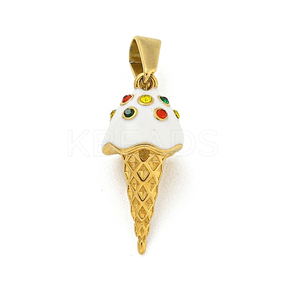 Ion Plating(IP) 304 Stainless Steel Enamel Pendants X-STAS-R231-05G-1