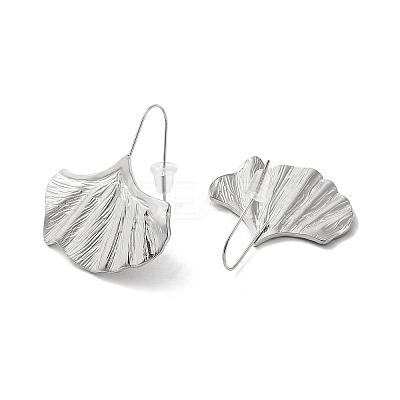 Non-Tarnish 304 Stainless Steel Ginkgo Leaf Dangle Earrings for Women EJEW-K243-03P-1