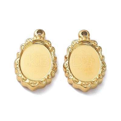 Ion Plating(IP) 304 Stainless Steel Pendant Cabochon Settings STAS-M323-57G-1