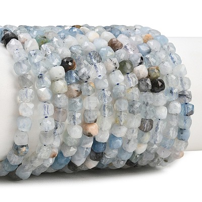 Natural Devil Blue Aquamarine Beads Strands G-Z163-A01-4x4mm-1