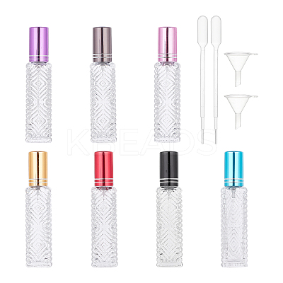 14Pcs 7 Colors Refillable Glass Plastic Spray Bottles MRMJ-BC0002-90-1