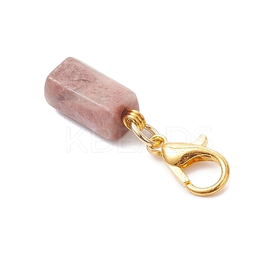 7Pcs Column Natural Rhodonite & Canadian Jade & Aquamarine & Amethyst & Apatite & Lapis Lazuli & Labradorite Pendant Decorations HJEW-JM03745-02-1