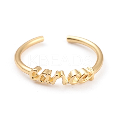 Constellation/Zodiac Sign Brass Cuff Rings RJEW-O042-06G-D-1