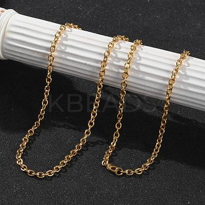 Ion Plating(IP) 304 Stainless Steel Cable Chain Necklaces for Women Men X-STAS-M102-68G-1