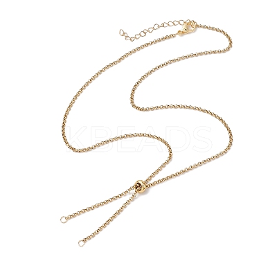 304 Stainless Steel Slider Necklace Makings AJEW-JB01274-01-1