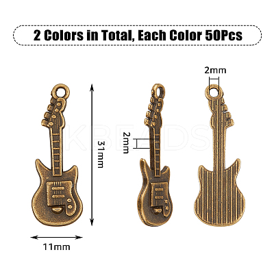100Pcs 2 Colors Tibetan Style Alloy Pendants TIBEP-DC0001-19-1