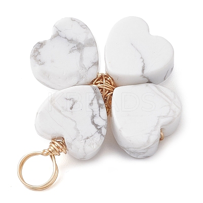 Natural & Synthetic Mixed Gemstone Clover Pendants PALLOY-JF03180-1