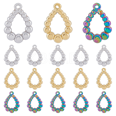 18Pcs 3 Colors Ion Plating(IP) 304 Stainless Steel Pendants STAS-DC0014-14-1