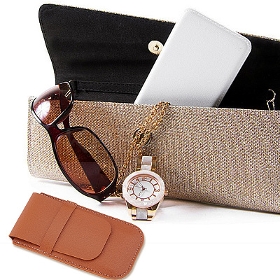 2Pcs Rectangle PU Imitation Leather Single Watch Storage Bag AJEW-GO0001-85A-1