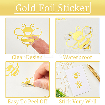 Honeycomb Gold Foil Self-adhesive Stickers DIY-WH20001-13A-1