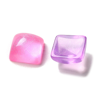 Transparent Resin Decoden Cabochons with Glitter Powder RESI-E053-08B-1