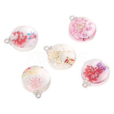 5Pcs Transparent Glass Pendants GLAA-TA0002-83-1