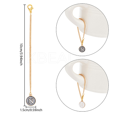 Flat Round with Letter Alloy Enamel Wine Glass Charms AJEW-AB00184-14-1