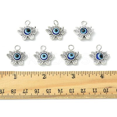 10Pcs Evil Eye Alloy Resin Pendants PALLOY-FS00058-02-1
